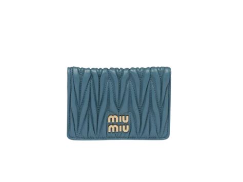 miu miu id card holder|Marina Blue Leather Card Holder .